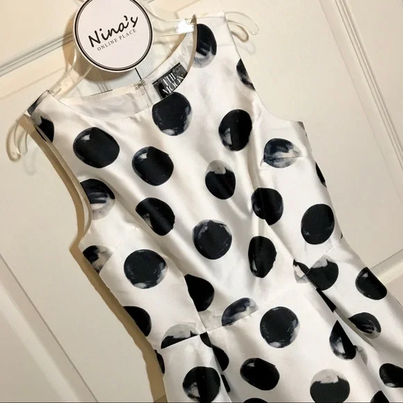 THE MOON Women’s Vintage Midi Dress White/Black Size S - Picture 3 of 5